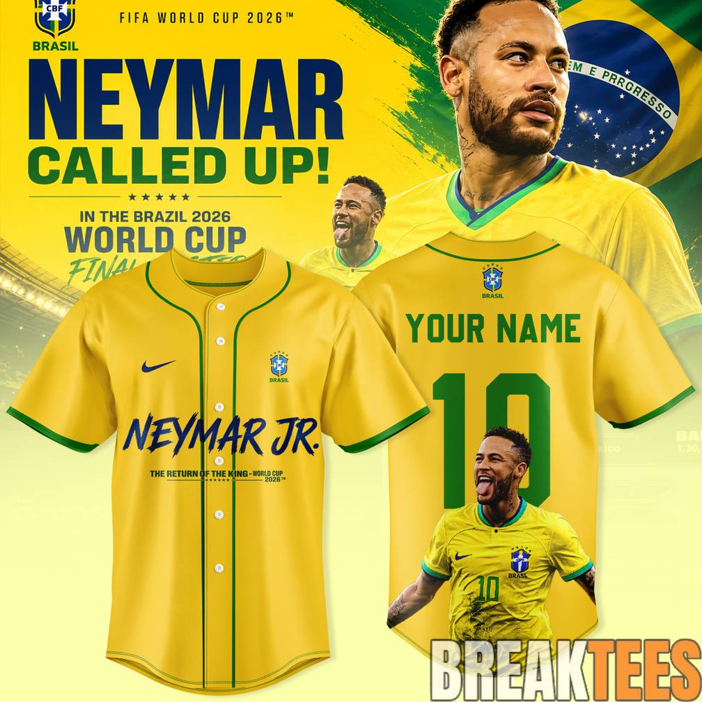 Neymar Is Back Brazil National Team World Cup 2026 Custom Baseball Jersey