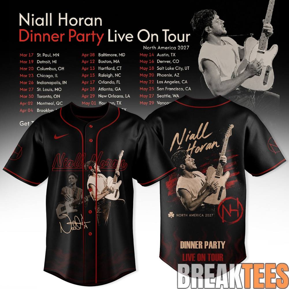 Niall Horan Dinner Party Live on Tour Baseball Jersey