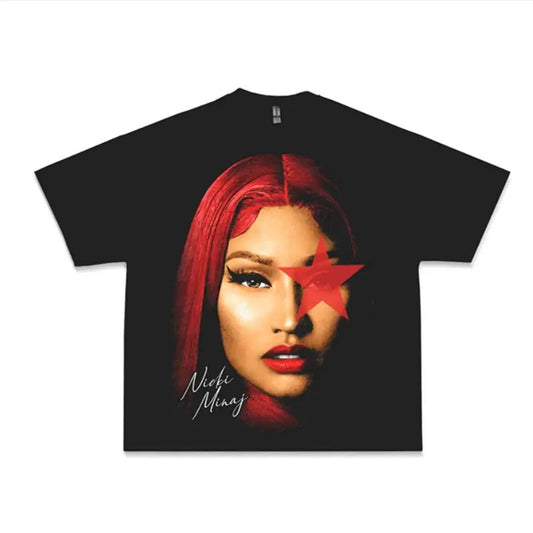 Nicki Red Star Rap Tee, Hip Hop Streetwear Shirt