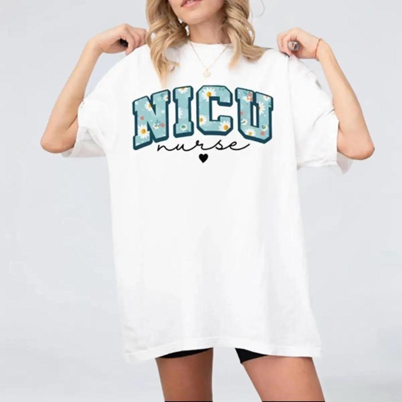 Nicu Nurse Shirt, Comfort Color Shirt For Nurse, New Nurse, Nurse Appreciation, Nurse T-Shirt, Floral Nicu Nurse T-shirt,...