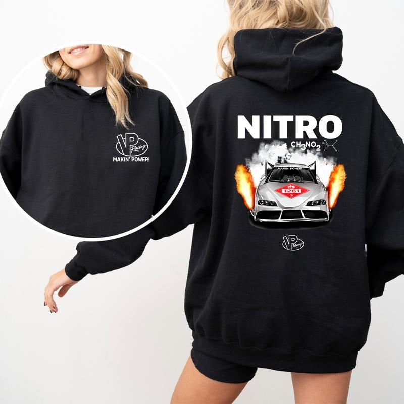 Nitro Power VP Racing Performance Hoodie, Speed and Style Car Enthusiast Hoodie, Summer Vibes, Long Sleeve Shirt, ...
