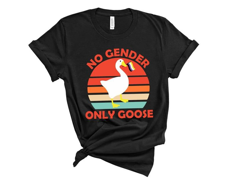 No Gender Only Goose T Shirt, Funny Nonbinary Gift, Non Binary Unisex Hoodie, Sweatshirt | UrbanDripWear.com