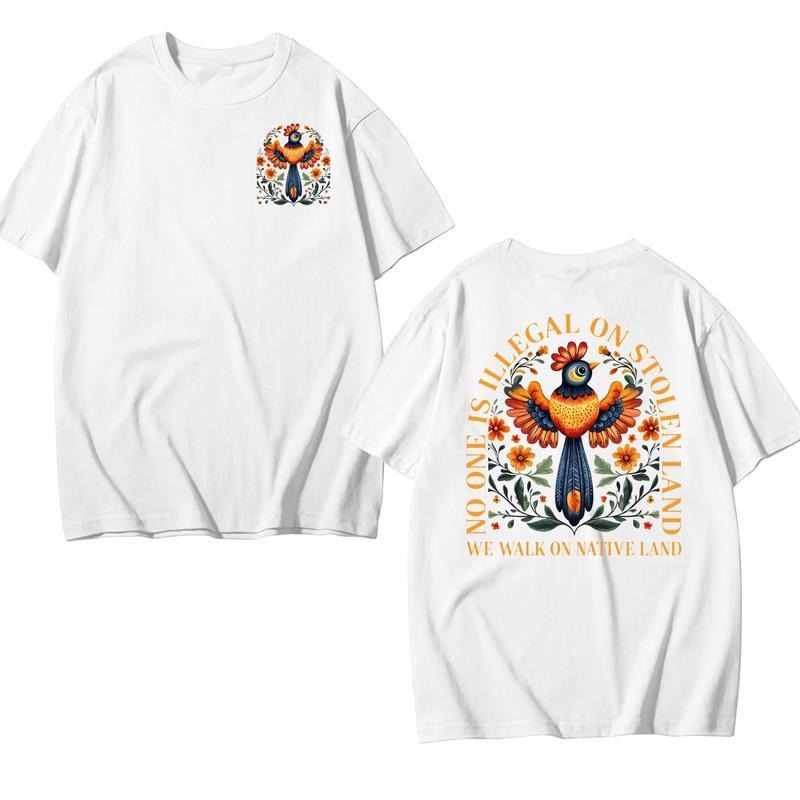 No Human Is Illegal on Stolen Land T-shirt, Human Rights Activism T-shirt, Anti Racist Protest T-shirt, Native Americans...