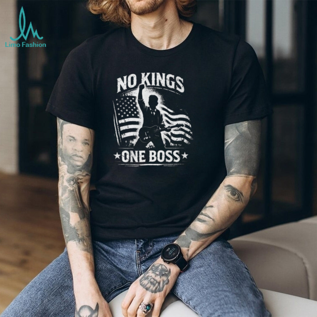 No Kings One Boss Bruce SpringsT Shirtn American Flag Rock Music T Shirt