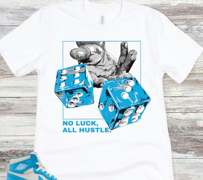 No Luck, All Hustle Reimagined Sneaker Match Shirt, Dark Powder Blue Sail Hoodie, Sweatshirt | UrbanDripWear.com