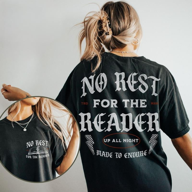 No Rest For Reader Bookish Shirt, Gift for Book Lover, Gift for Reader, Gift for Bookworm, Book Shirt, Booktok Comfort...