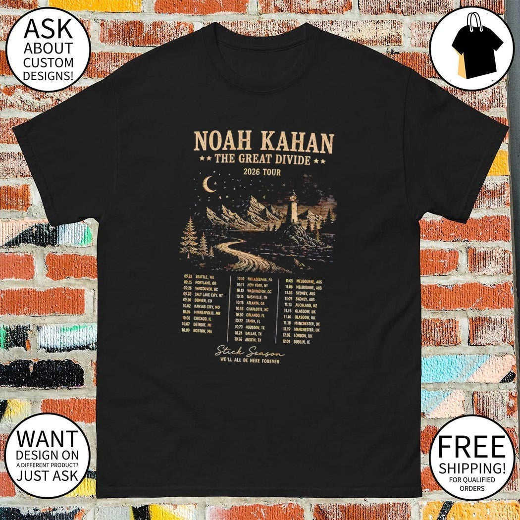 Noah Kahan The Great Divide Tour 2026 Folk Music Concert shirt