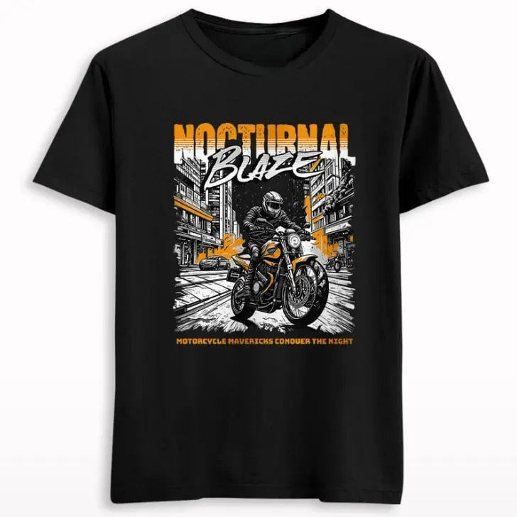 Nocturnal Blaze Unisex Graphic T-shirt - Fitted Short Sleeve for Men & Women - Machine Washable - All Seasons Wear -...