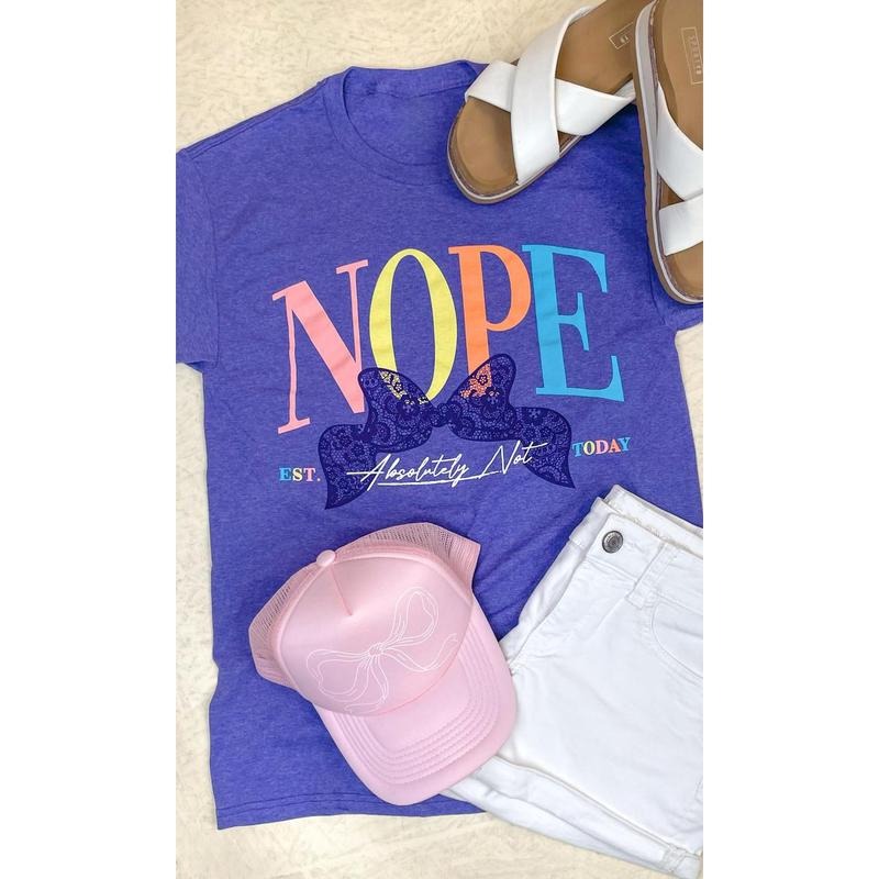 Nope Absolutely Not Lace Bow Graphic T-Shirt Hoodie, Sweatshirt | UrbanDripWear.com