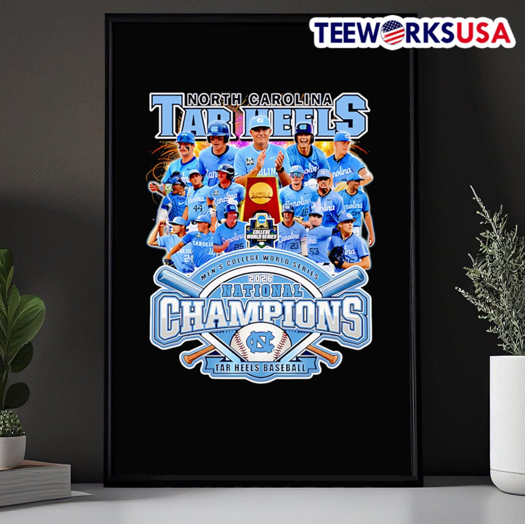 North Carolina Tar Heels 2026 National Champions Men’s College World Series Tar Heels Baseball Shirt