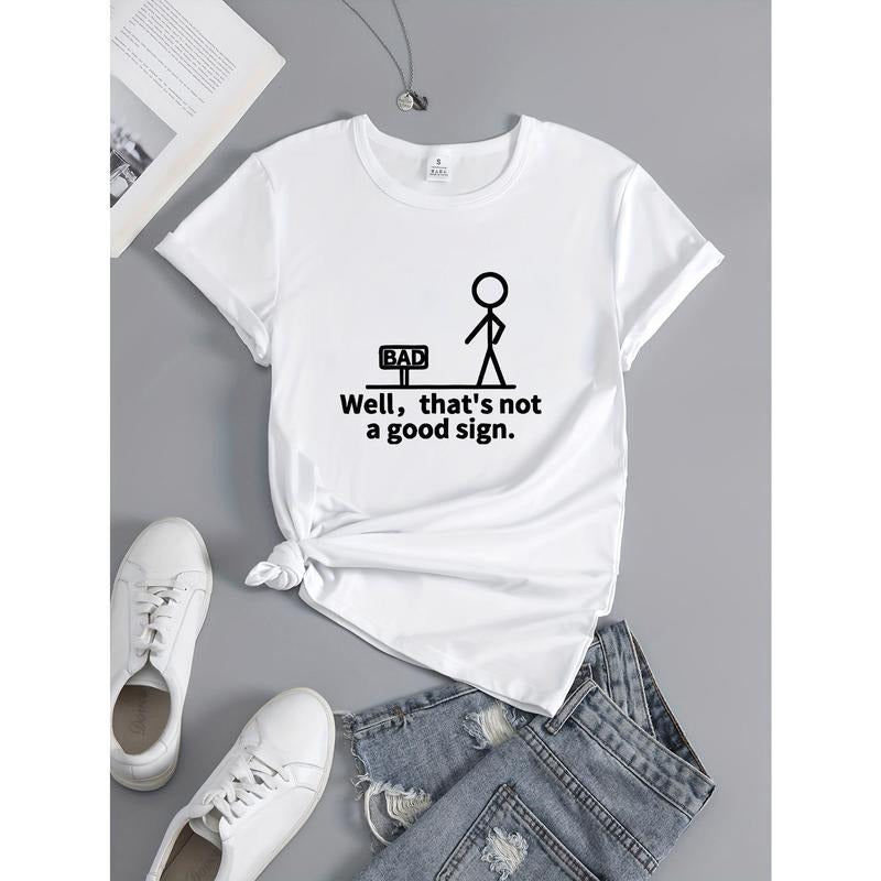 Not A Good Sign" Graphic Tee for Women - Soft, Breathable & Comfortable Short Sleeve T-Shirt | Casual Summer Sportswear...
