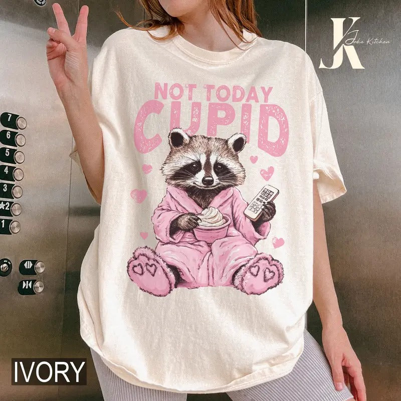 Not Today Cupid Shirt Comfort Colors Shirt, Valentine's Day Women's Tee, Funny Women's Tshirt Hoodie, Sweatshirt