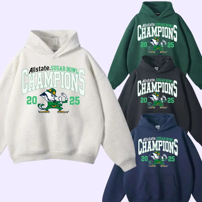 Notre Dame College NCAA Football Playoff Hoodie, Notre Dame Vintage Sweatshirt, 2025 Sugar Bowl Champions Sweatshirt...
