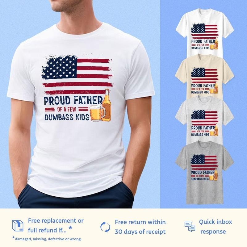 Numpty Proud Father of A Few Dumb Kids Sarcastic Funny Retro American Beer Drinking Dad Father's Day Gift for Dad 2024...