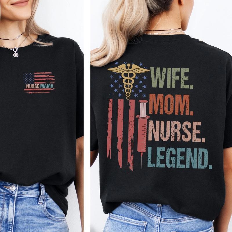 Nurse Flag T-Shirt, Nurse Mama Shirt, Nurse Mom T-shirt, Mothers Day Shirt For Nurse, Nurse Appreciation Gift, Nurse...