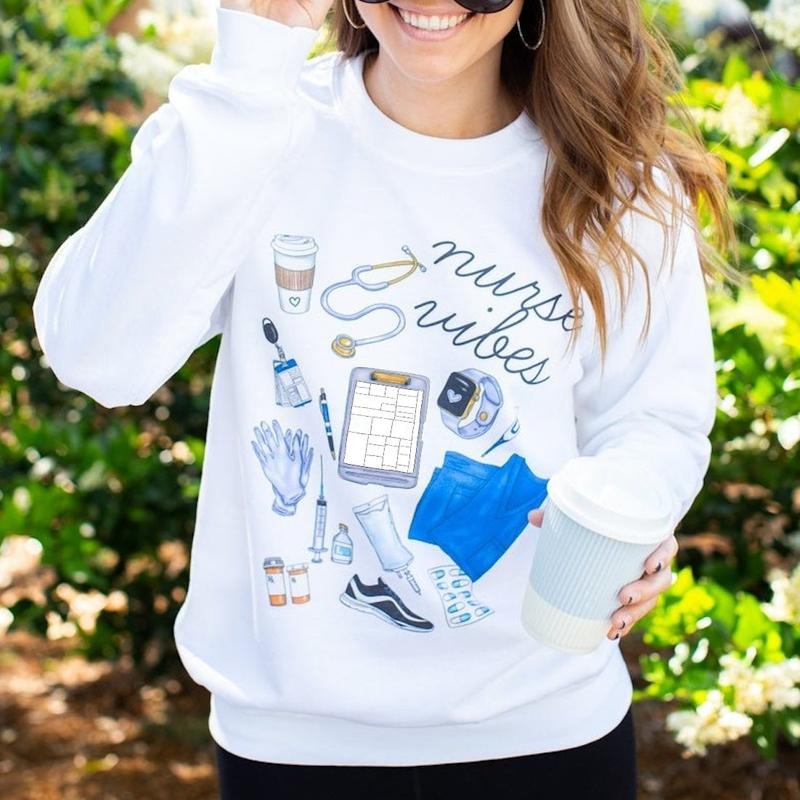'Nurse Vibes' Sweatshirt T-Shirts, Hoodie | UrbanDripWear.com