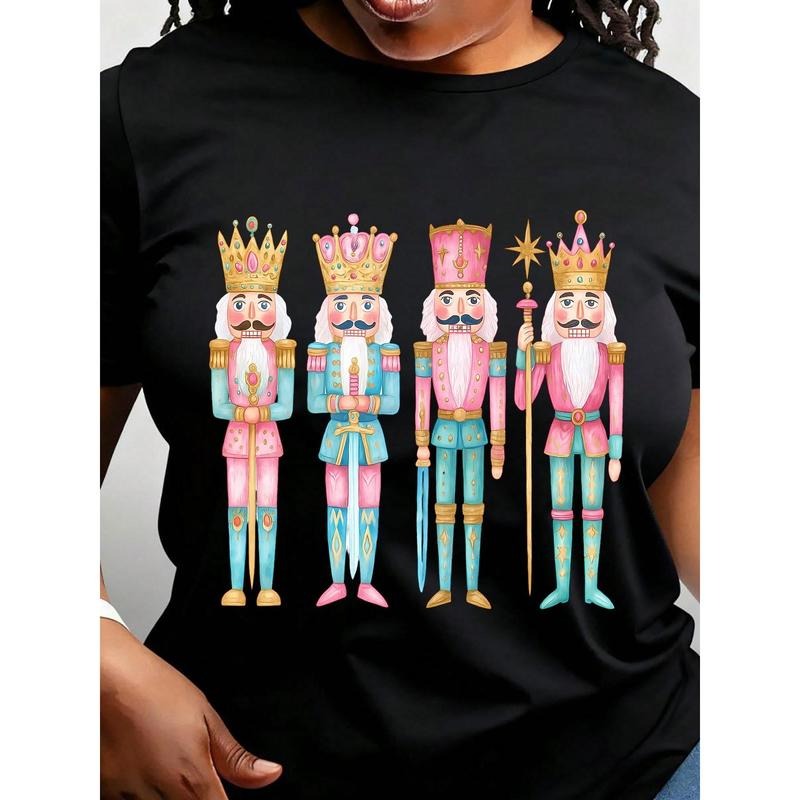 Nutcracker Christmas Shirt, Women's Holiday Tee, Watercolor Holiday Tshirt, Holiday Party Gift, Festive Christmas Shirt...