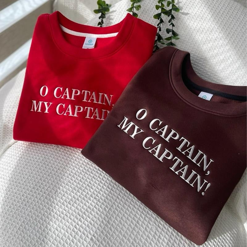 O Captain, My Captain Embroidered Sweatshirt, Dead Poets Society Fans, Unisex Rory Lorelai Gift for TV Show Fans, Dead...