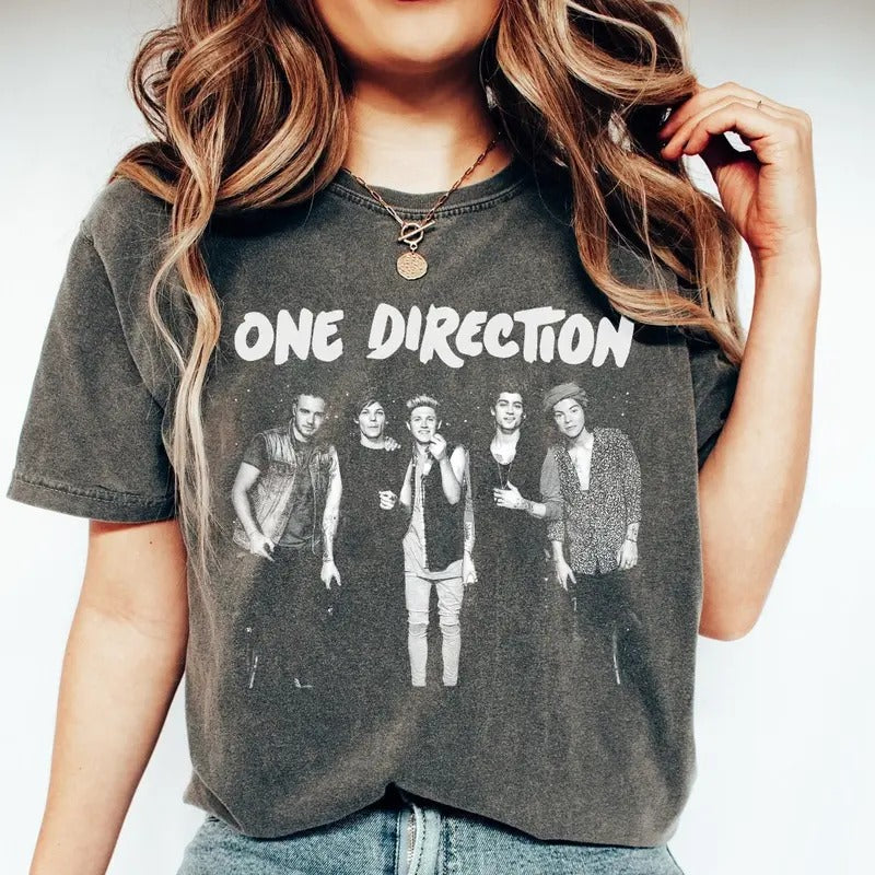 O.ne Dir.ection Vintage Shirt, One Funny Direction World Tour 2024 Shirt, Direction Music Album Shirt, Pop Music Fan Tee...