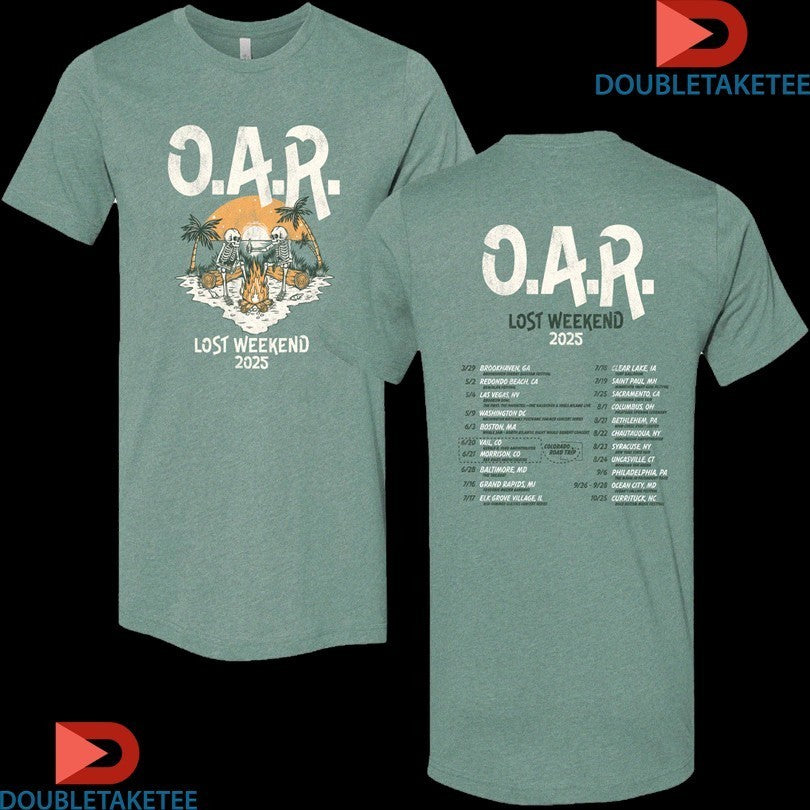 OAR Lost Weekend Tour 2025 Dates Skelly Flames Shirts