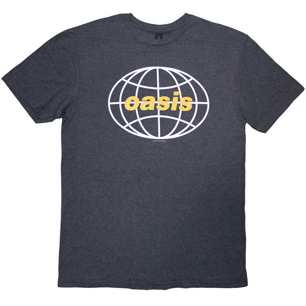 Oasis | Official Band  T-Shirt | 1998 World Tour - USA/Canada (Navy Blue) (Back Print)