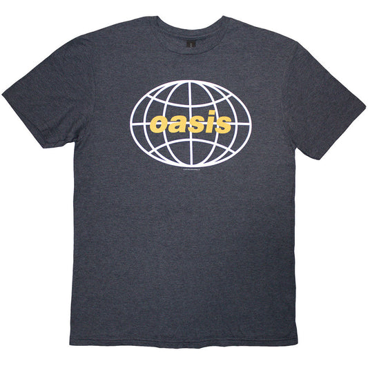 Oasis | Official Band  T-Shirt | 1998 World Tour - USA/Canada (Navy Blue) (Back Print)