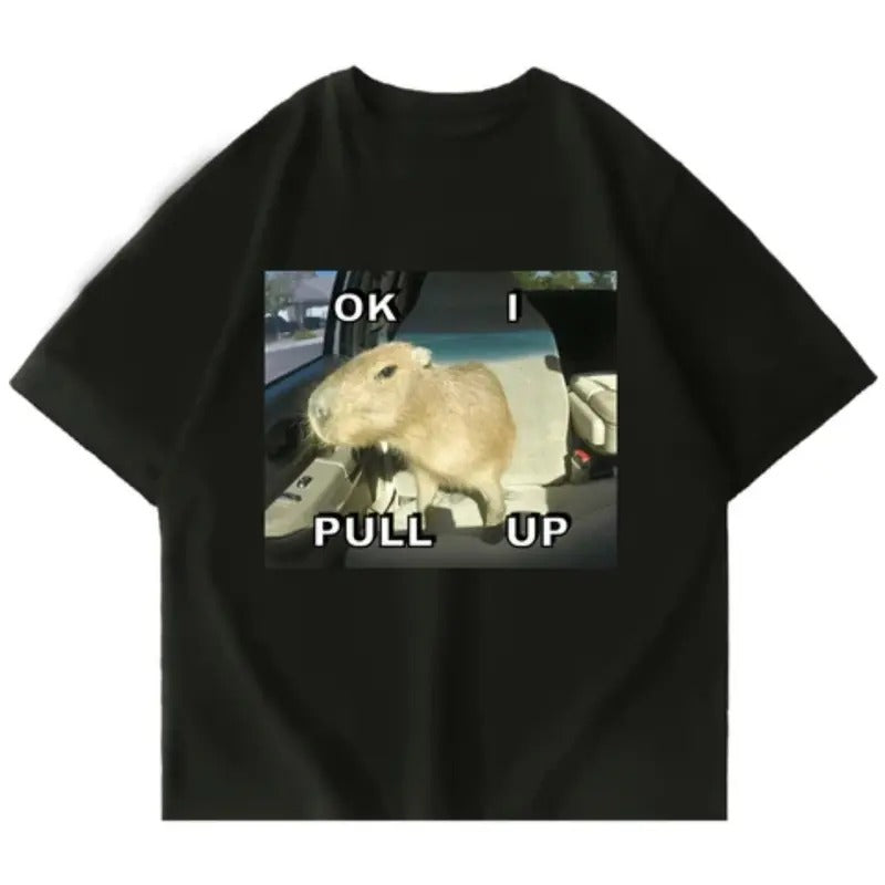 OK I PULL UP CAPYBARA Shirt, CAPYBARA Graphic, Cute Shirt, Vintage Graphic tee, 2000s vintage tops, gift fot him, gift...