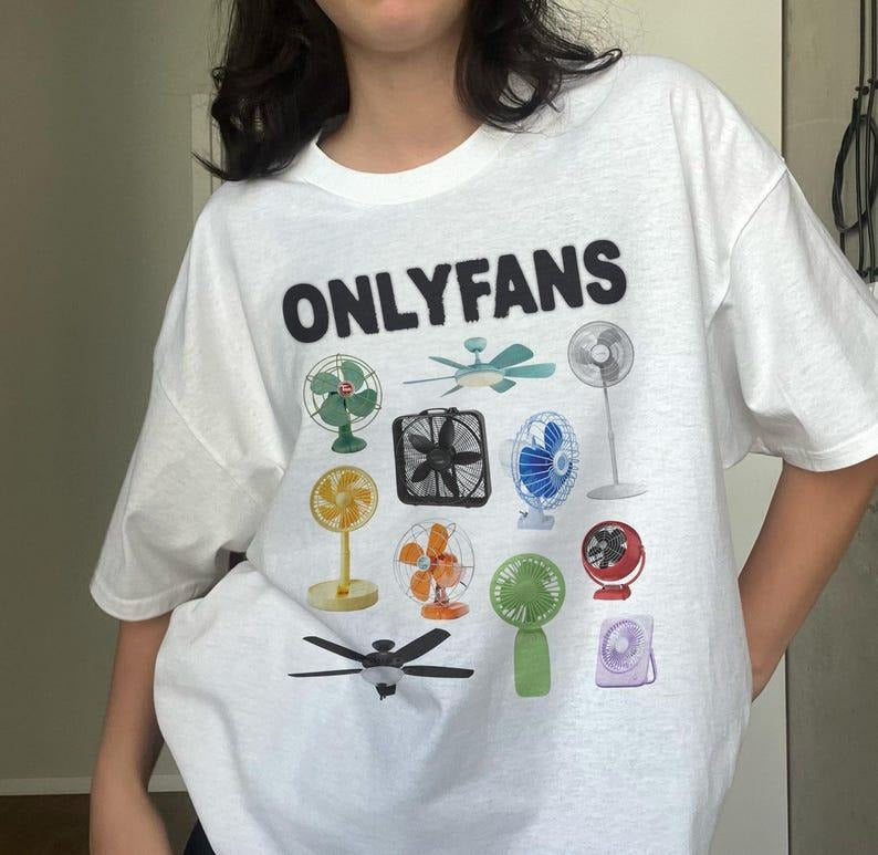 ONLYFANS Cursed T-Shirt, Y2K Tee Funny TShirt, Ironic Twitter Meme Shirts That Go Hard, Weirdcore TikTok GenZ Tee, Y2K...