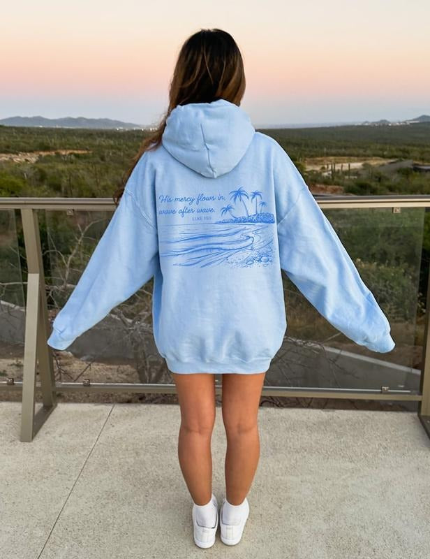 Ocean Beach Hoodie Coconut Girl Jesus Hoodie Faith Over Fear Hoodie Surf Summer Hoodie Beachy Bible Verse Christian Merch...