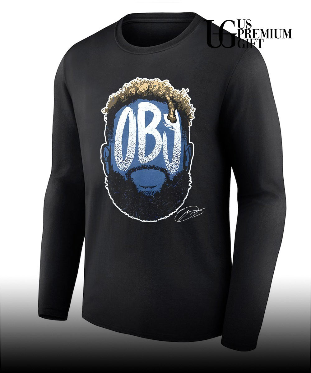Odell Beckham Jr. New York Giants big head player silhouette signature shirt
