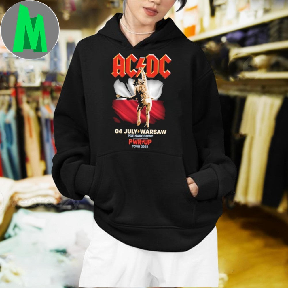 AC DC PWRϟUP Tour 2025 Warsaw Poland Concert T-Shirt