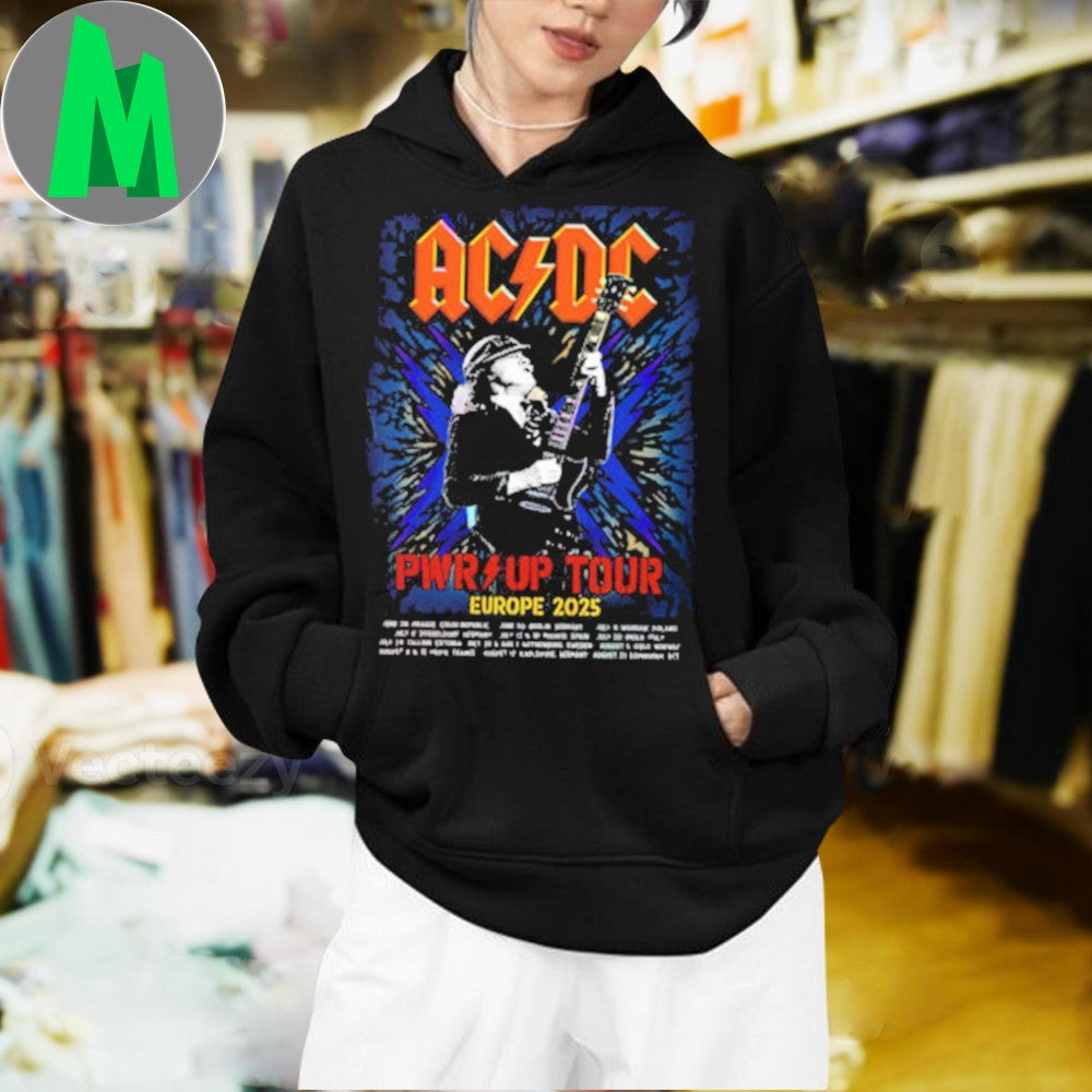 ACDC Pwr Up Tour Europe 2025 Poster Schedule Tour Shirt