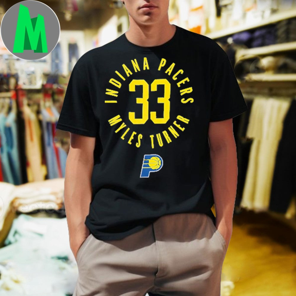 Adult Indiana Pacers #33 Myles Turner Alternate Icon Name and Number Shirt