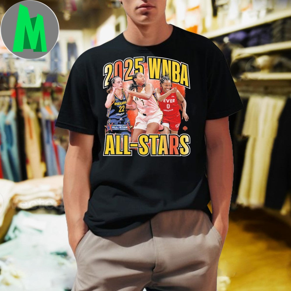 Aliyah Boston, Kelsey Mitchell & Caitlin Clark Indiana Fever Stadium Essentials Unisex 2025 WNBA All-Star Game Player Shirt