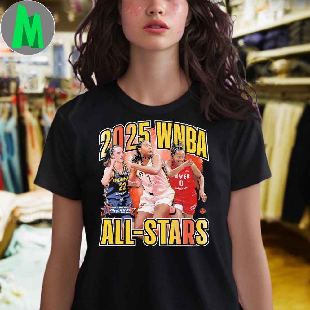 Aliyah Boston, Kelsey Mitchell & Caitlin Clark Indiana Fever Stadium Essentials Unisex 2025 WNBA All-Star Game Player Shirt