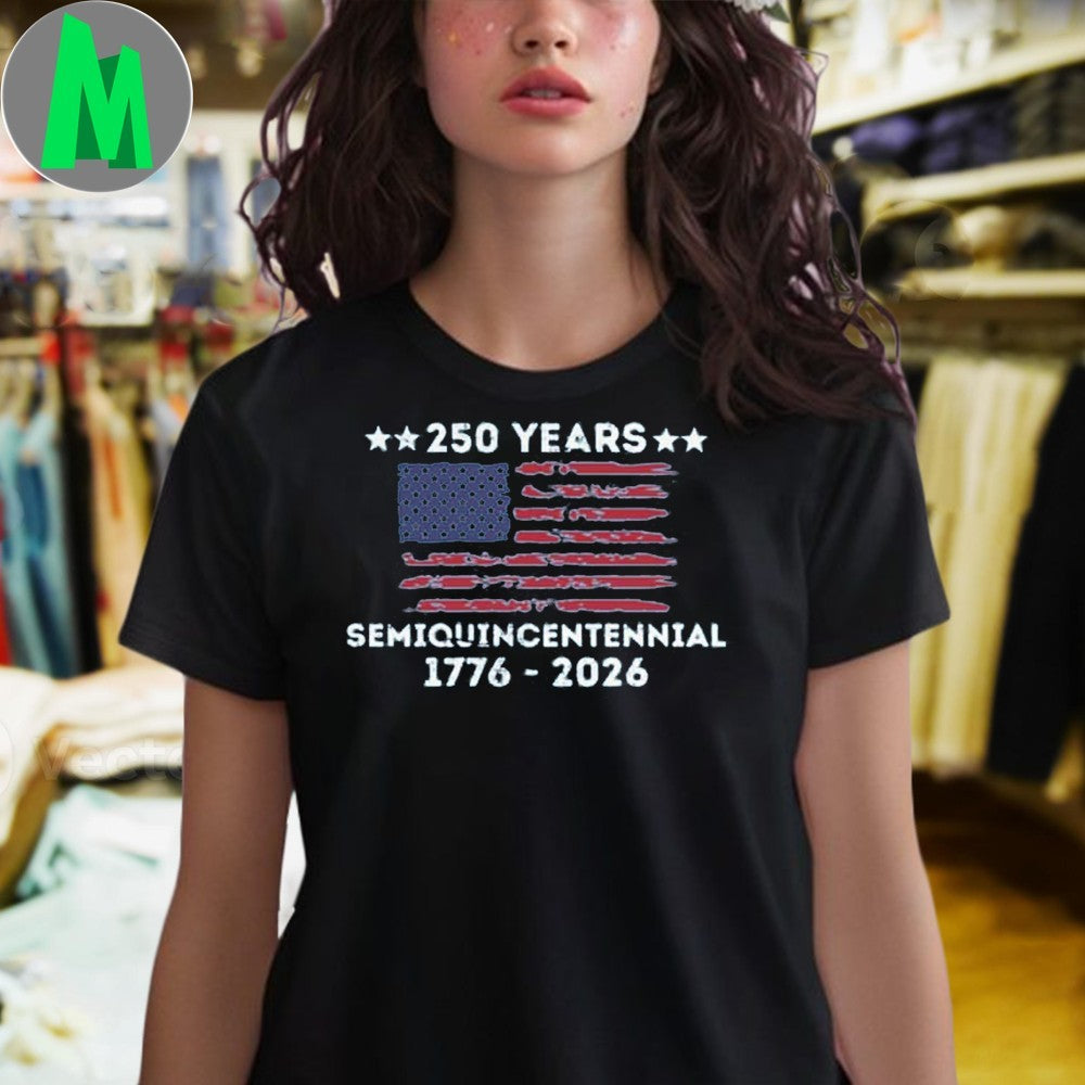 America 250 Years Semiquincentennial 1776-2026 Flag T-Shirt