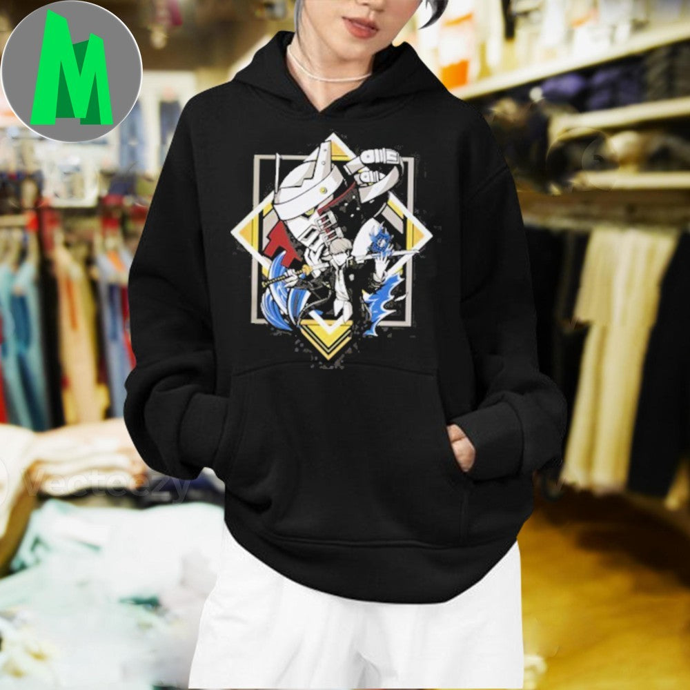 Anime Game Protagonist Robot Sword Graphic T-Shirt
