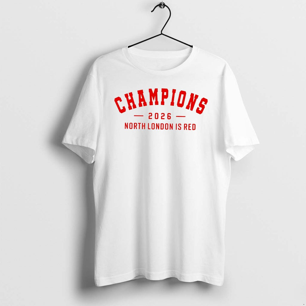 Official Arsenal Champions 2026 North London Is Red Tee T Shirts Jpg