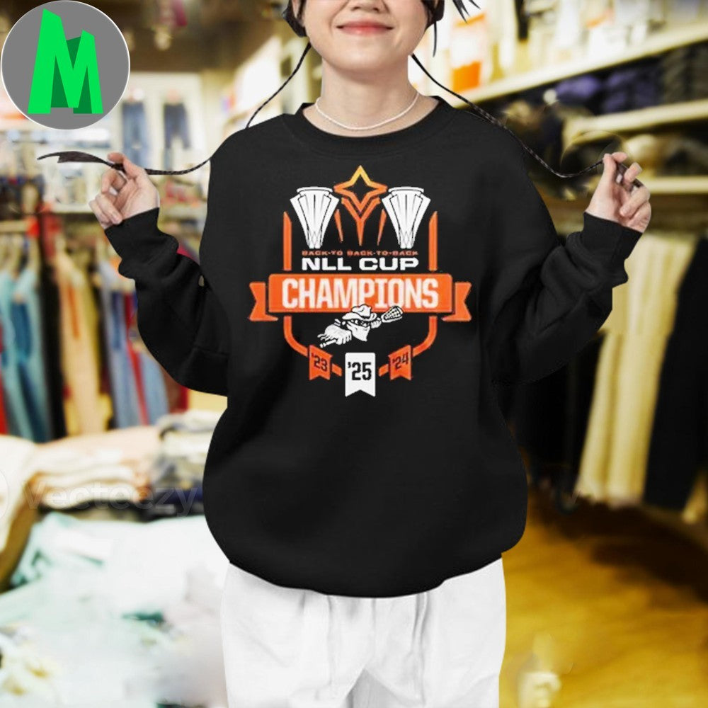 Back To Back To Back Buffalo Bandits 2025 NLL Cup Champions Lacrosse T-Shirt Fan Tee