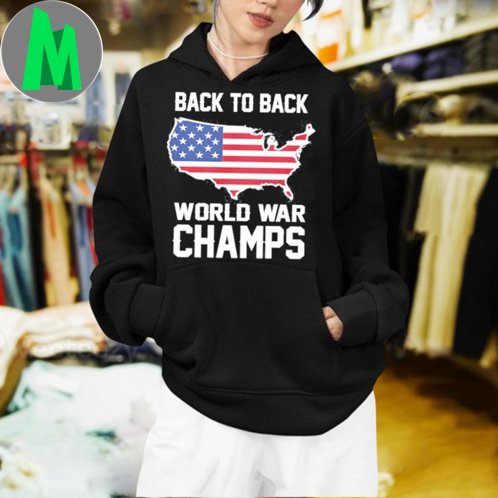 Back To Back World War Champs USA Map Graphic T-Shirt