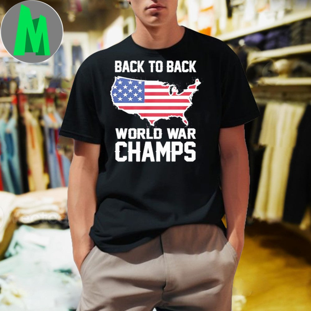 Back To Back World War Champs USA Map Graphic T-Shirt