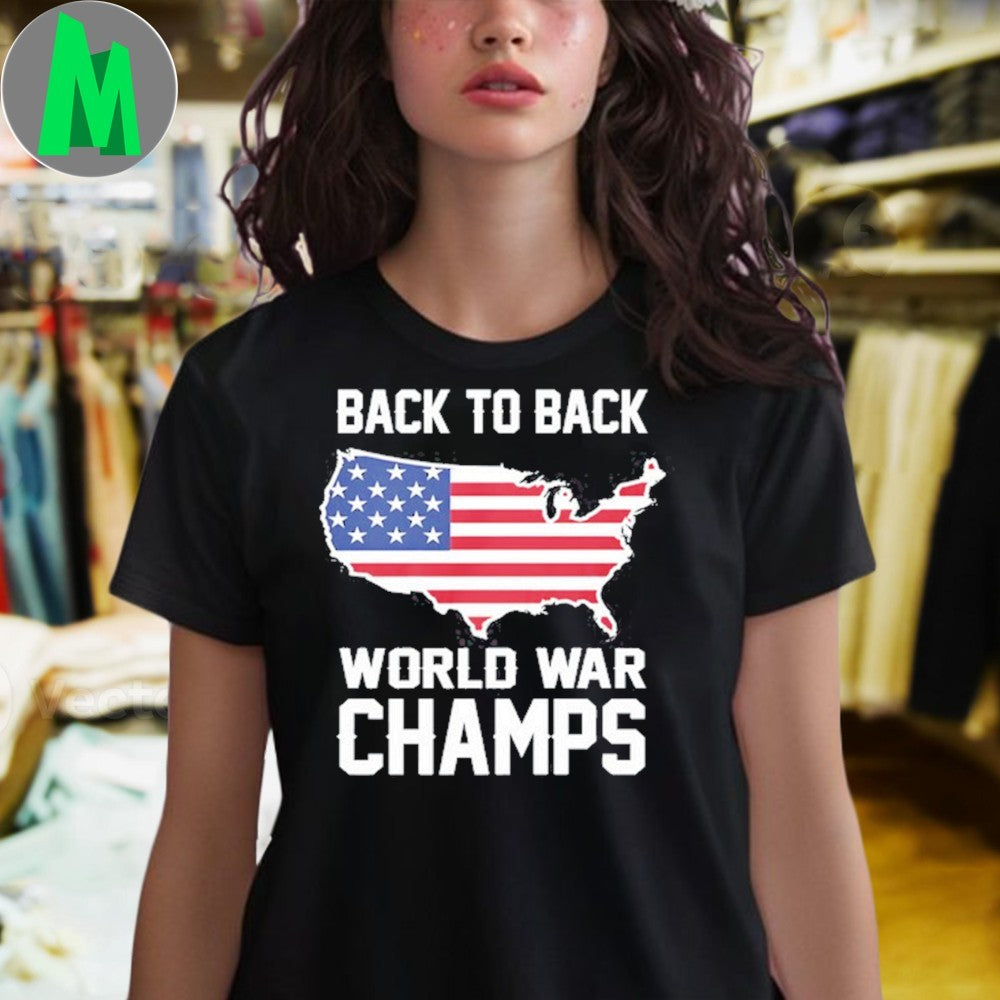 Back To Back World War Champs USA Map Graphic T-Shirt