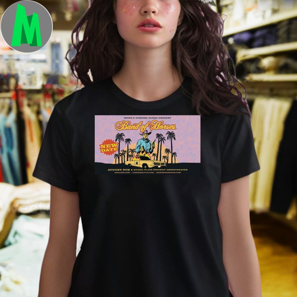 Band of Horses Aug 05 2025 Nickel Plate District Amphitheater in Fishers Tour Poster Shirt