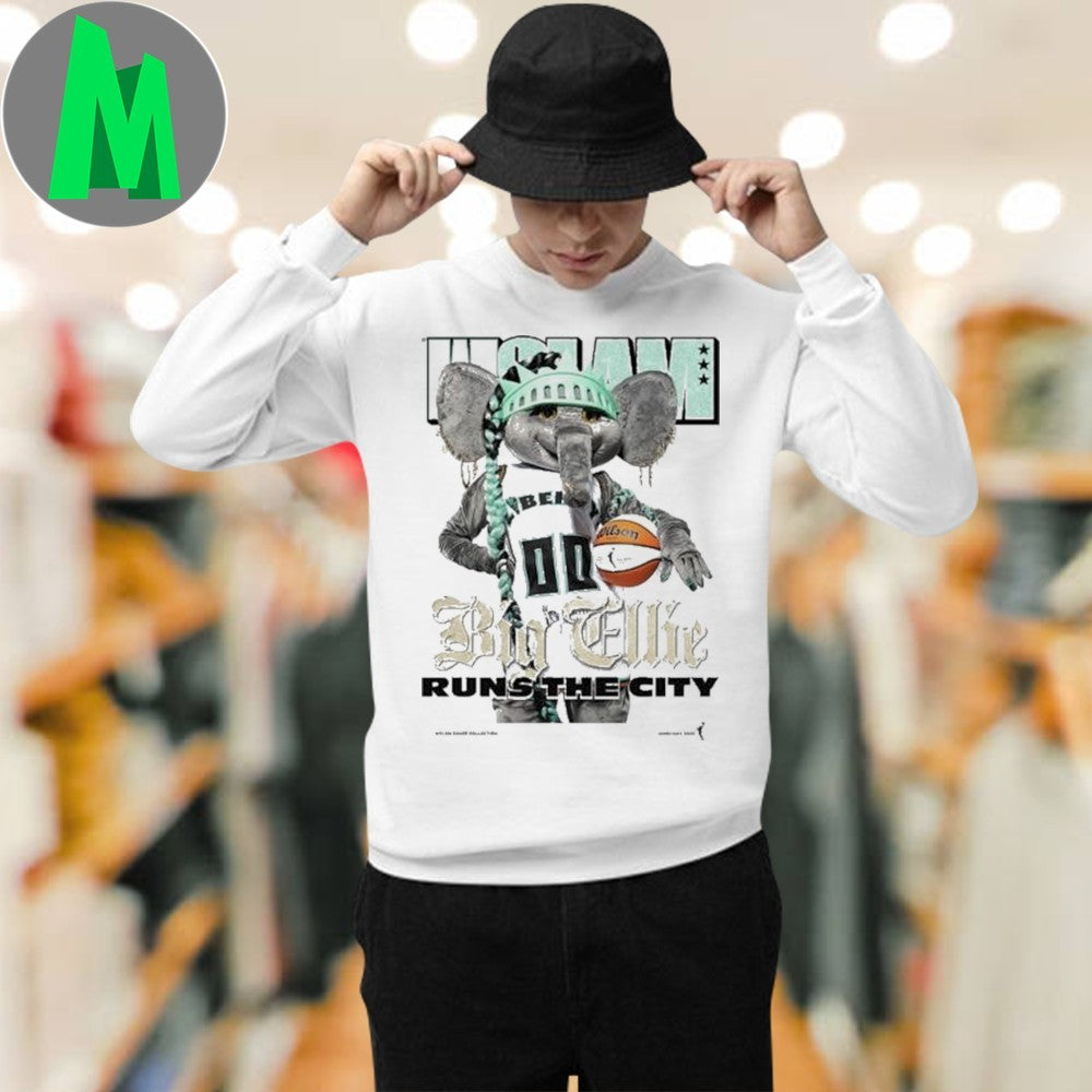 Big Ellie Runs The City T-Shirt New York Liberty WNBA Mascot Funny Basketball Graphic Tee