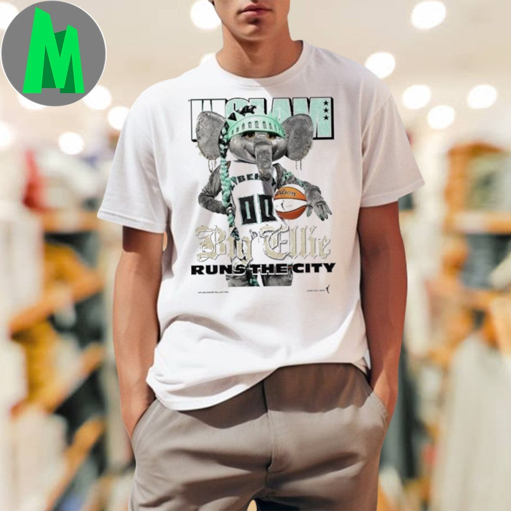 Big Ellie Runs The City T-Shirt New York Liberty WNBA Mascot Funny Basketball Graphic Tee