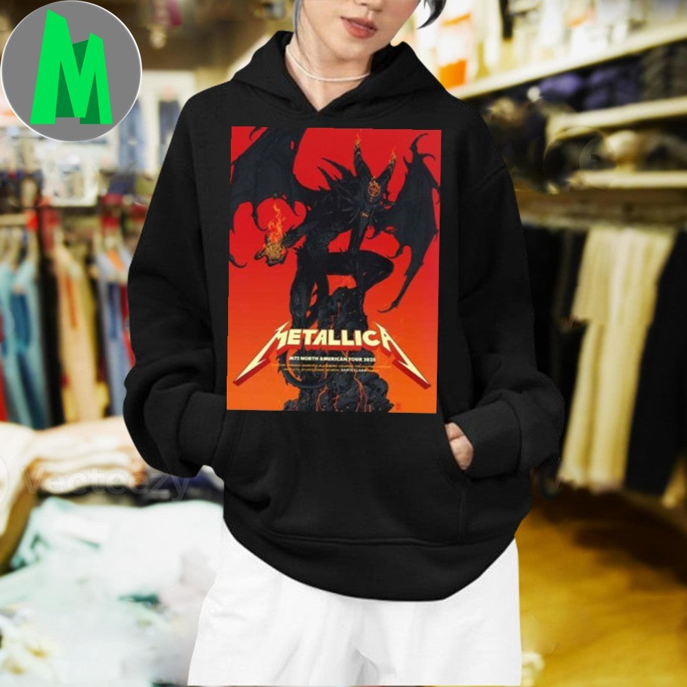 Black Metallica M72 Santa Clara 2025 Pop Up Shop Poster In Santa Clara California At Levi’s Stadium On June 20 And 22 2025 Graphic T-Shirt