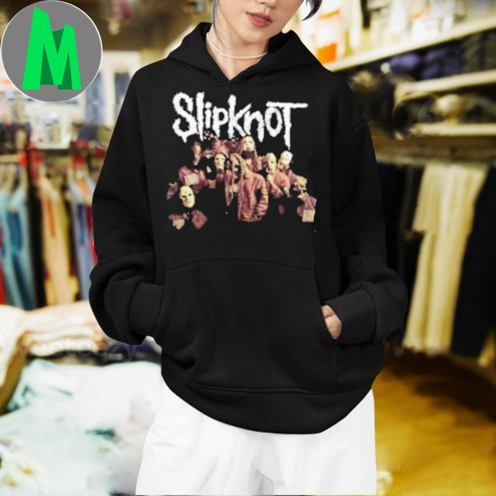 Black Slipknot Europe Tour 2025 Band Graphic T-Shirt