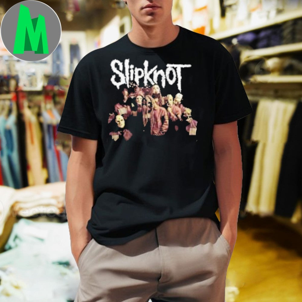 Black Slipknot Europe Tour 2025 Band Graphic T-Shirt