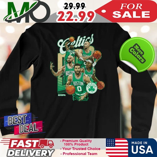 Boston Celtics Starting 5 NBA 2025 Basketball Fan Logo T-Shirt