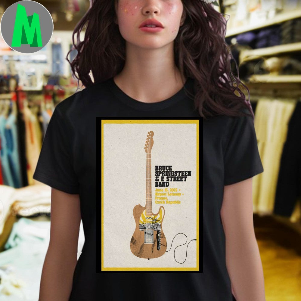 Bruce Springsteen & E Street Band 2025 Prague Concert Poster Graphic T-Shirt